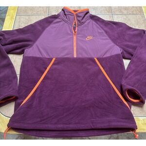 Nike Mens Sz Small Maroon Orange Virginia Tech 1/4 Zip Fleece Pullover Black Tag